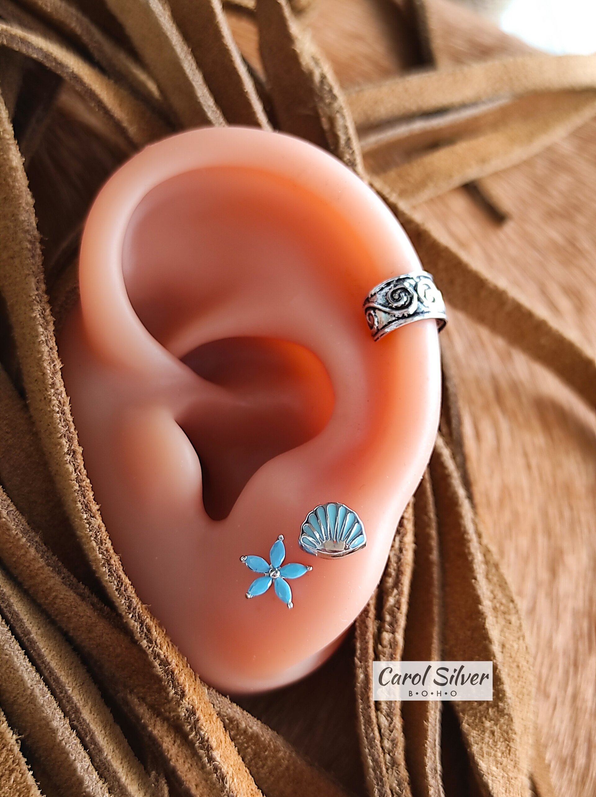 BLUE FLOWER EARRINGS - 2